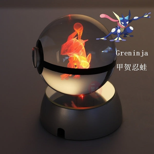 Pokemon 3D Crystal Ball With Led Light